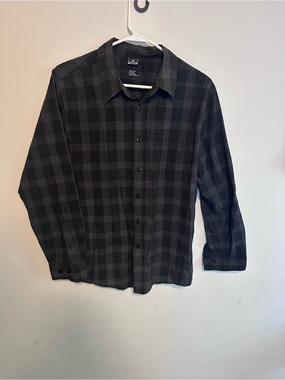 Oakley Black and Charcoal Plaid Button-Down Shirt